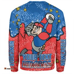 Newcastle Knights Custom Sweatshirt - Team With Dot And Star Patterns For Tough Fan Sweatshirt