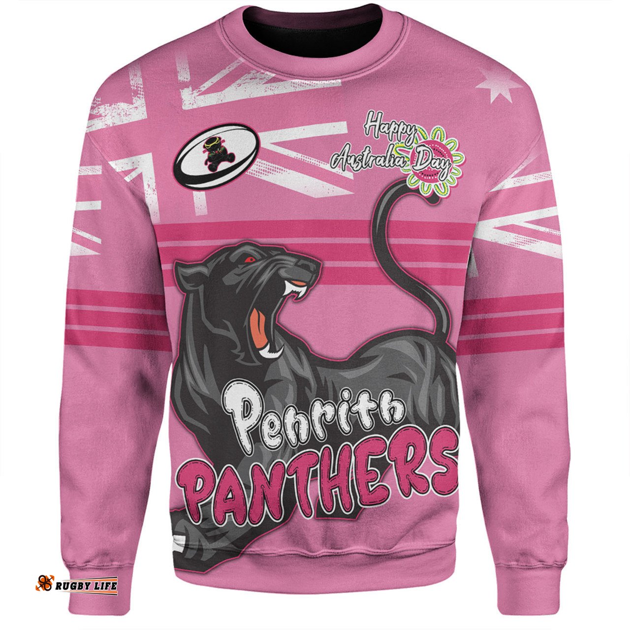 Penrith Panthers Sweatshirt - Happy Australia Day We Are One And Free V2