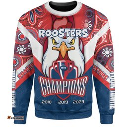 Sydney Roosters Sweatshirt - Custom Talent Win Games But Teamwork And Intelligence Win Championships With Aboriginal Style