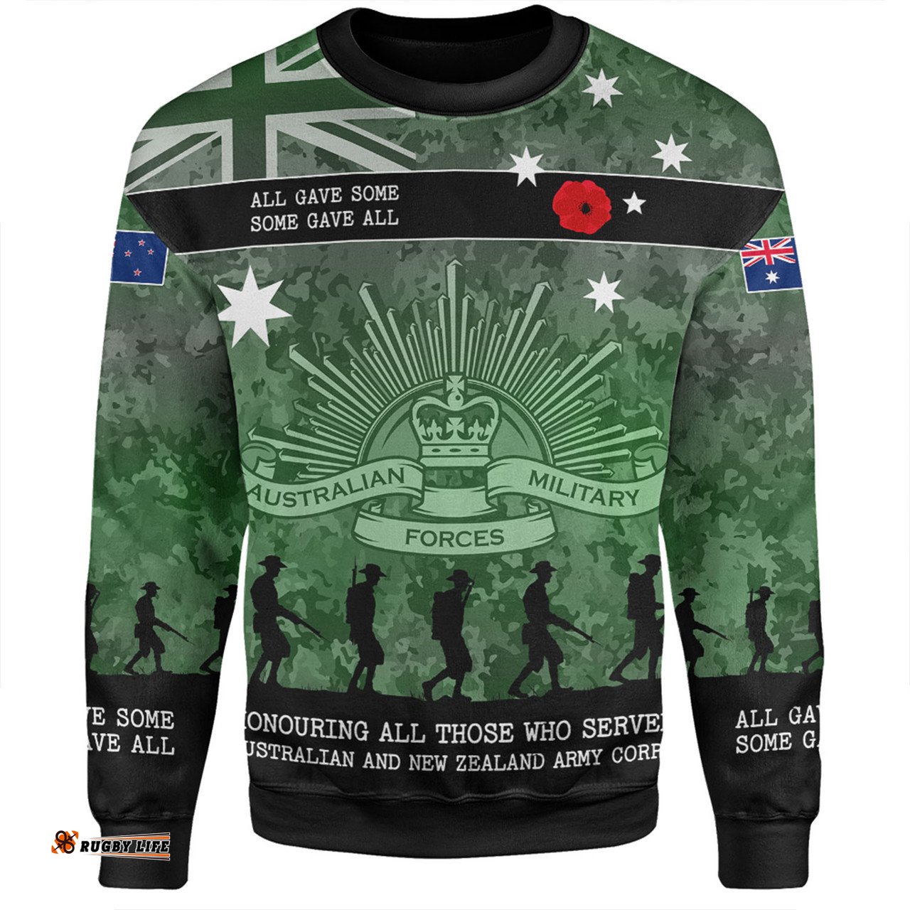 Australia Anzac Day Sweatshirt - Australia and New Zealand Warriors All gave some Some Gave All Green Sweatshirt