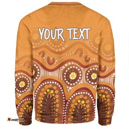 Australia Aboriginal Custom Sweatshirt - Brown Aboriginal Dot Sweatshirt
