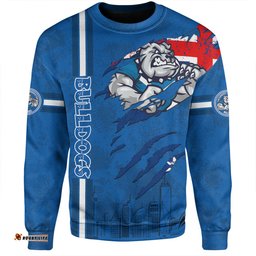 Canterbury-Bankstown Bulldogs Sweatshirt - Happy Australia Day Flag Scratch Style