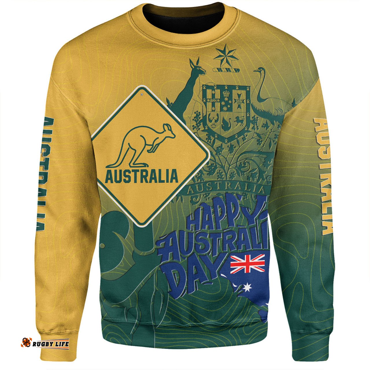 Australia Australia Day Custom Sweatshirt - Australia Coat Of Arms Kangaroo And Koala Sign Sweatshirt