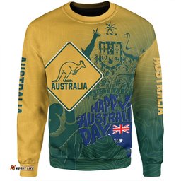 Australia Australia Day Custom Sweatshirt - Australia Coat Of Arms Kangaroo And Koala Sign Sweatshirt