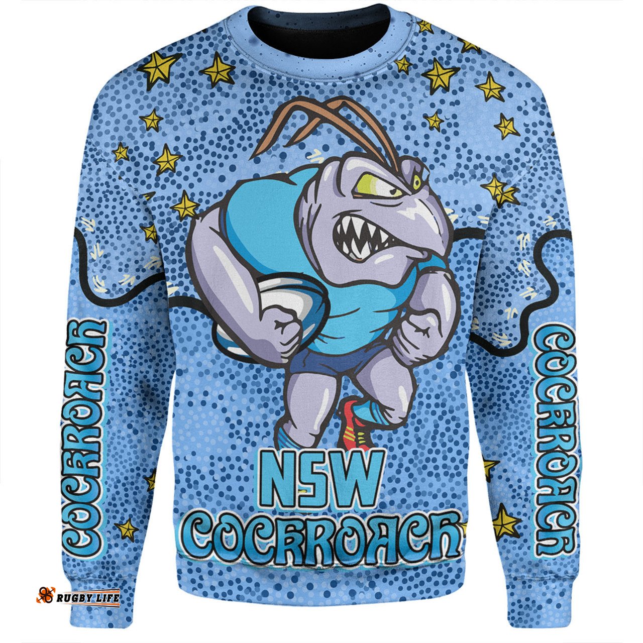 New South Wales Cockroaches Custom Sweatshirt - Team With Dot And Star Patterns For Tough Fan Sweatshirt