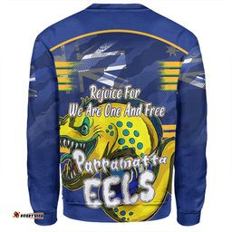 Parramatta Eels Sweatshirt - Happy Australia Day We Are One And Free