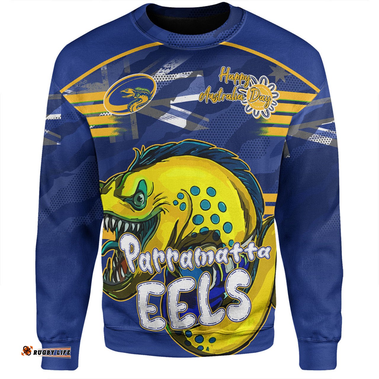 Parramatta Eels Sweatshirt - Happy Australia Day We Are One And Free