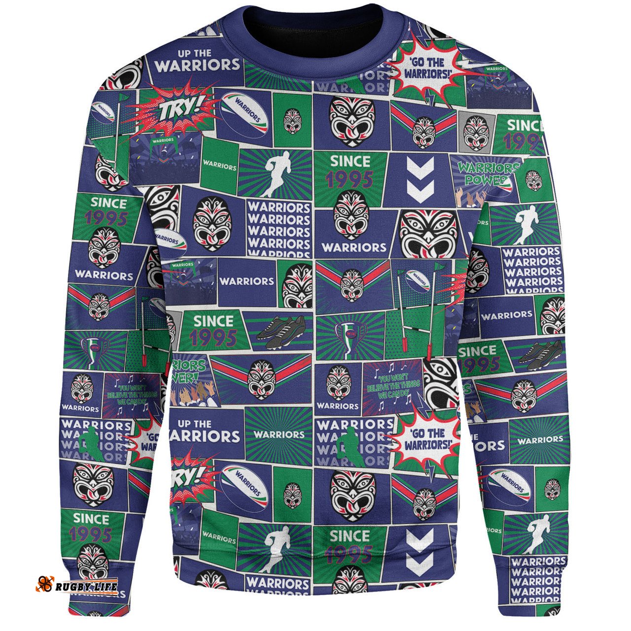 New Zealand Warriors Sport Sweatshirt - Team Of Us Die Hard Fan Supporters Comic Style