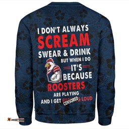 Sydney Roosters Sweatshirt - Scream With Tropical Patterns