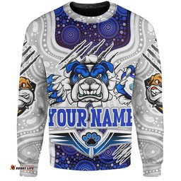 Australia Canterbury-Bankstown Bulldogs Custom Sweatshirt - Indigenous Super Doggies Scratch Style