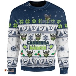 Canberra Raiders Christmas Custom Sweatshirt - Special Ugly Christmas Sweatshirt