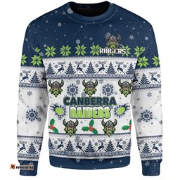 Canberra Raiders Christmas Custom Sweatshirt - Special Ugly Christmas Sweatshirt