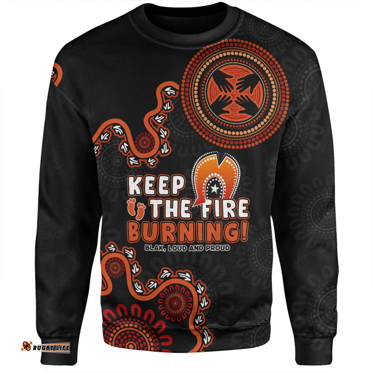 Australia Sweatshirt Naidoc Week 2024 Keep The Fire Burning Aboriginal Dot Art Inspired