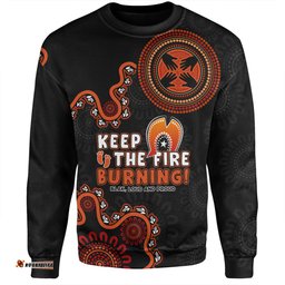 Australia Sweatshirt Naidoc Week 2024 Keep The Fire Burning Aboriginal Dot Art Inspired