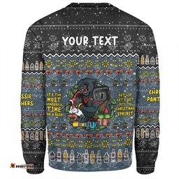 Penrith Panthers Christmas Custom Sweatshirt - Chrissie Spirit Black Sweatshirt