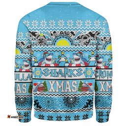 Cronulla-Sutherland Sharks Christmas Aboriginal Custom Sweatshirt - Indigenous Knitted Ugly Xmas Style Sweatshirt