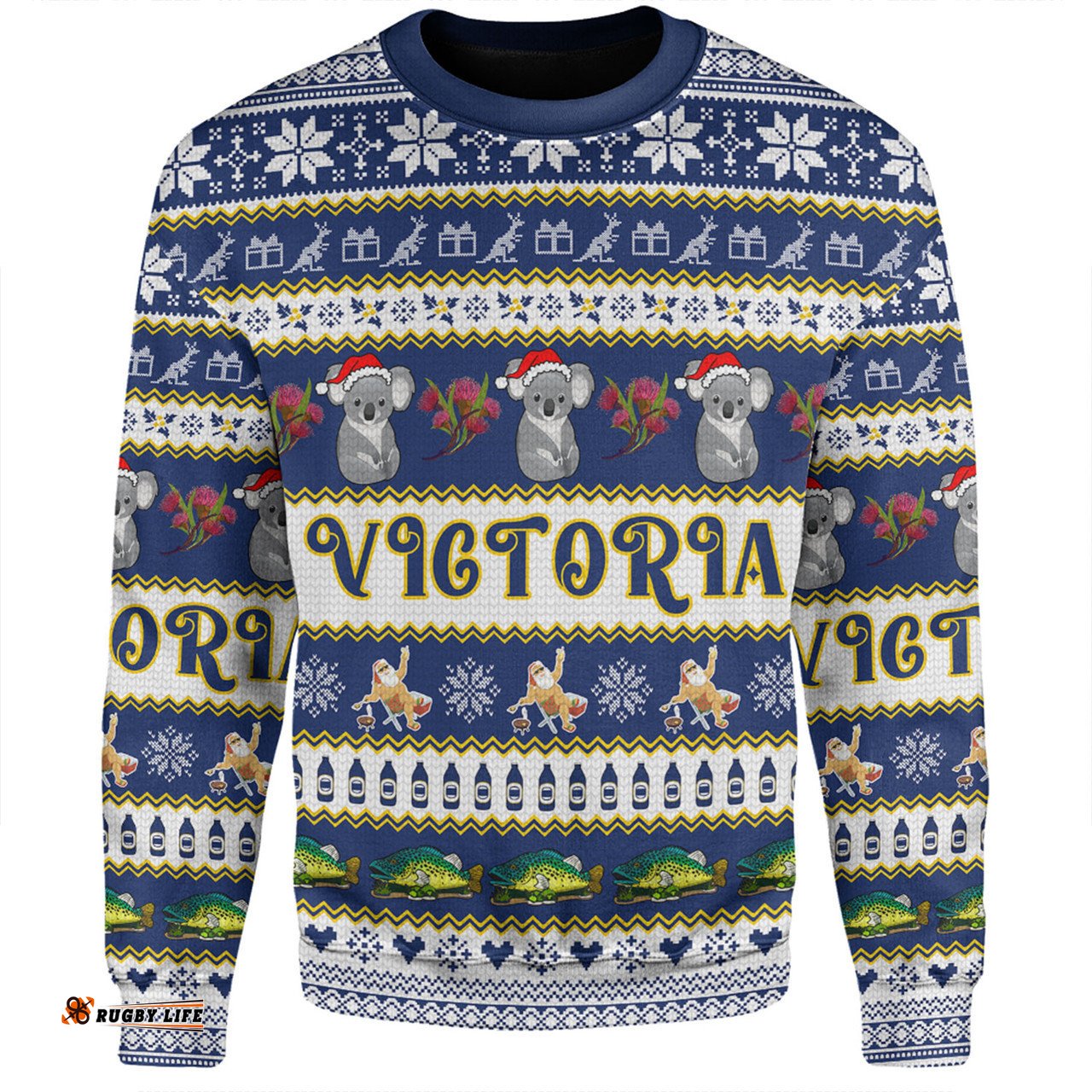 Victoria Big Things Christmas Custom Sweatshirt - Giant Koala And Murray Cod Sweatshirt