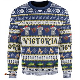 Victoria Big Things Christmas Custom Sweatshirt - Giant Koala And Murray Cod Sweatshirt