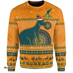 Australia Wallabies Christmas Custom Sweatshirt - Ugly Xmas And Aboriginal Patterns For Die Hard Fan Sweatshirt