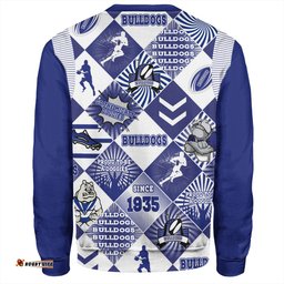 Canterbury-Bankstown Bulldogs Sweatshirt - Argyle Patterns Style Tough Fan Rugby For Life