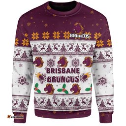 Brisbane Broncos Christmas Custom Sweatshirt - Special Ugly Christmas Sweatshirt