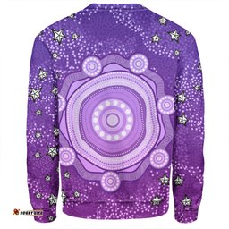 Australia Aboriginal Custom Sweatshirt - Purple Dot Painting Art Washo Sweatshirt