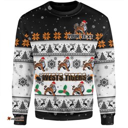 Wests Tigers Christmas Custom Sweatshirt - Special Ugly Christmas Sweatshirt