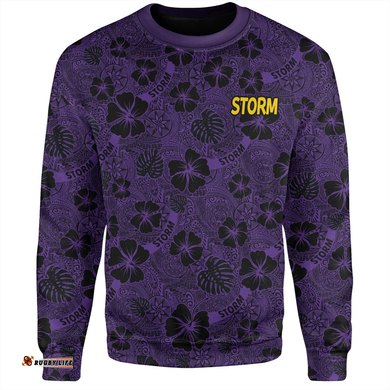 Melbourne Storm Sweatshirt - Scream With Tropical Patterns
