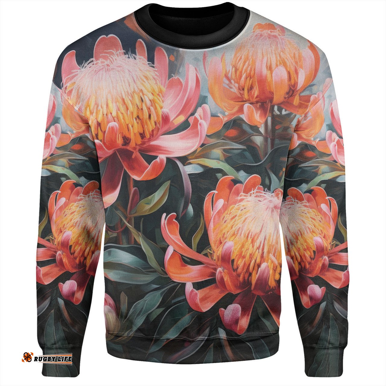 Australia Waratah Sweatshirt - Waratah Oil Painting Abstract Ver2 Sweatshirt