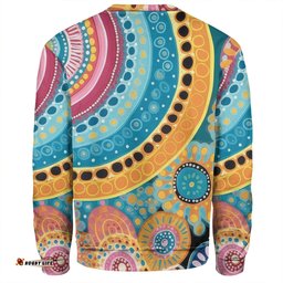 Australia Aboriginal Sweatshirt - Colorful Pattern And Dots Art Sweatshirt
