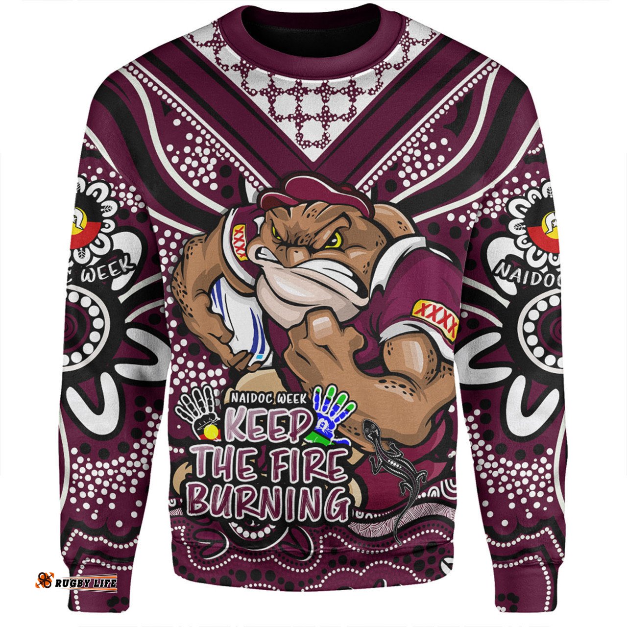 Queensland Maroons Sweatshirt Aboriginal Inspired Naidoc Week Custom For Die Hard Fan Supporters