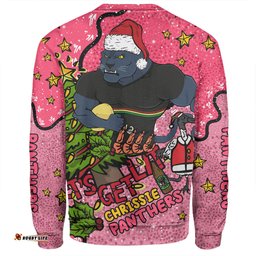 Penrith Panthers Christmas Custom Sweatshirt - Let's Get Lit Chrisse Pressie Pink Sweatshirt