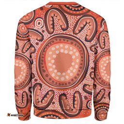 Australia Dot Painting Inspired Aboriginal Sweatshirt - Big Flower Painting With Aboriginal Dot Sweatshirt