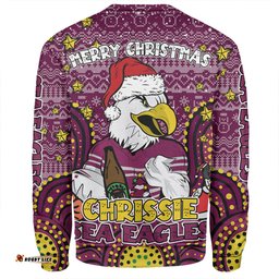 Manly Warringah Sea Eagles Christmas Custom Sweatshirt - Christmas Knit Patterns Vintage Jersey Ugly Sweatshirt
