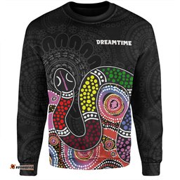 Australia Rainbow Serpent Aboriginal Custom Sweatshirt - Dreamtime Rainbow Serpent Featuring Dot Style Sweatshirt