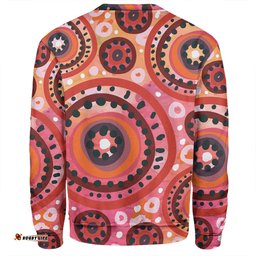 Australia Dot Painting Inspired Aboriginal Sweatshirt - Circle In The Aboriginal Dot Art Style Sweatshirt