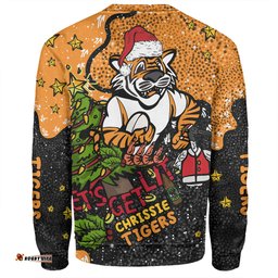 Wests Tigers Christmas Custom Sweatshirt - Let's Get Lit Chrisse Pressie Sweatshirt