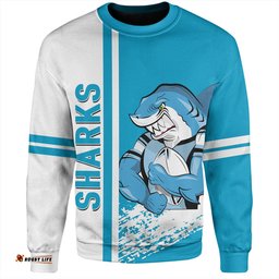 Cronulla-Sutherland Sharks Sweatshirt - Sharks Mascot Quater Style