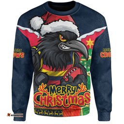 Amazing Aussie Adelaide Crows Santa Scoring Touchdown On Christmas Game Day Sweatshirt