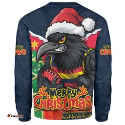 Amazing Aussie Adelaide Crows Santa Scoring Touchdown On Christmas Game Day Sweatshirt