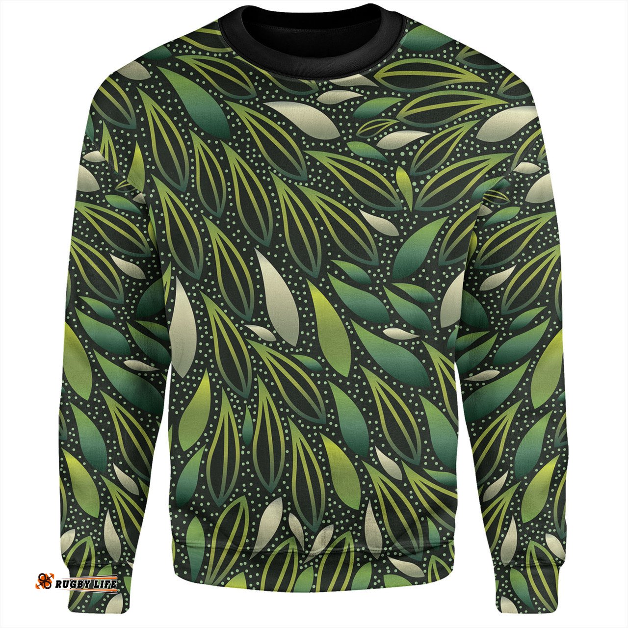 Amazing Aussie Australia Aboriginal Green Bush Leaves Seamless Sweatshirt