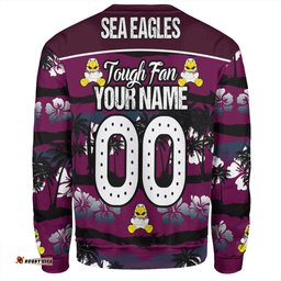 Manly Warringah Sea Eagles Sweatshirt - Eat Sleep Repeat With Tropical Patterns