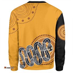 Amazing Aussie Australia Aboriginal Custom Orange Rainbow Serpent Dreaming Inspired Sweatshirt