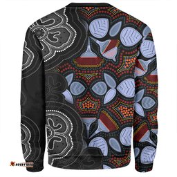 Amazing Aussie Australia Aboriginal Eucalyptus Seamless Pattern In Aboriginal Dot Art Sweatshirt