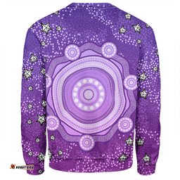 Amazing Aussie Australia Aboriginal Custom Purple Dot Painting Art Washo Sweatshirt