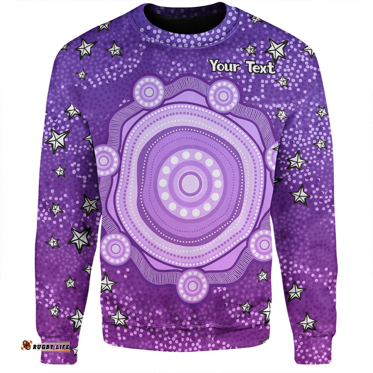 Amazing Aussie Australia Aboriginal Custom Purple Dot Painting Art Washo Sweatshirt