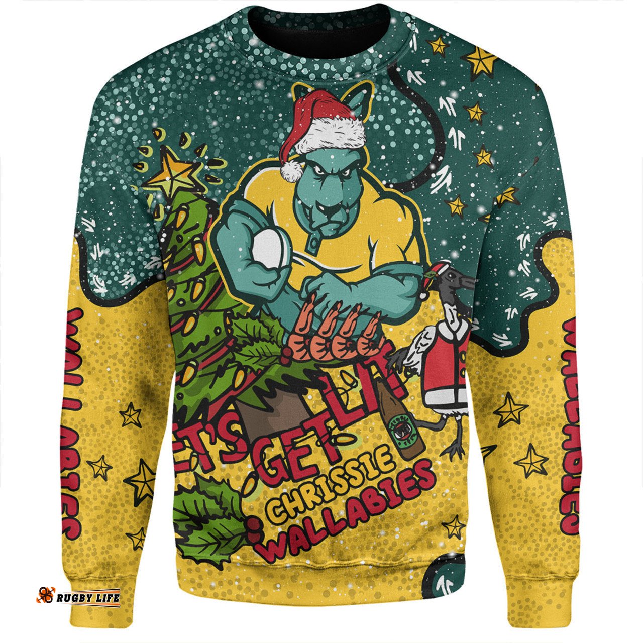 Australia Wallabies Christmas Custom Sweatshirt - Let's Get Lit Chrisse Pressie Sweatshirt
