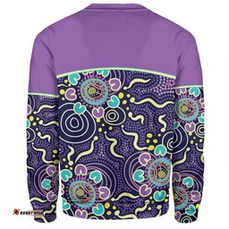 Amazing Aussie Australia Aboriginal Custom Purple Painting With Aboriginal Inspired Dot Sweatshirt