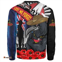 Amazing Aussie Adelaide Crows Anzac Day Honor United In Spirit Sweatshirt