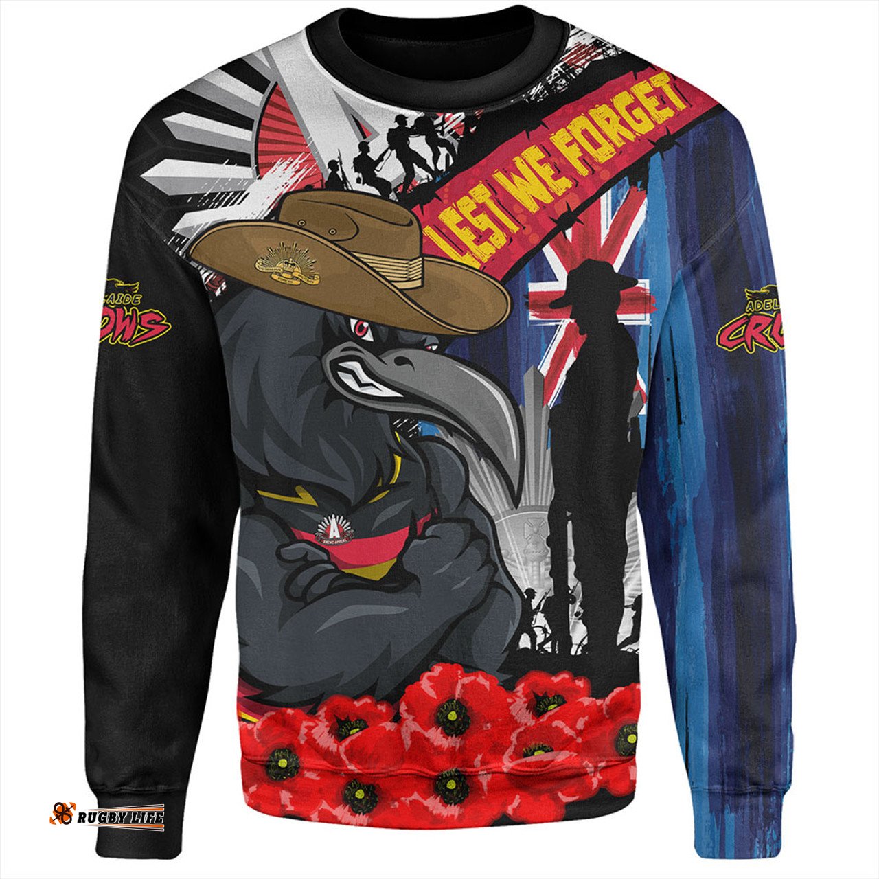 Amazing Aussie Adelaide Crows Anzac Day Honor United In Spirit Sweatshirt